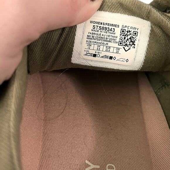 Sperry Top Sider Seacycled Sandy Lace-Up Sneaker Olive Green Size 12 - Picture 9 of 9